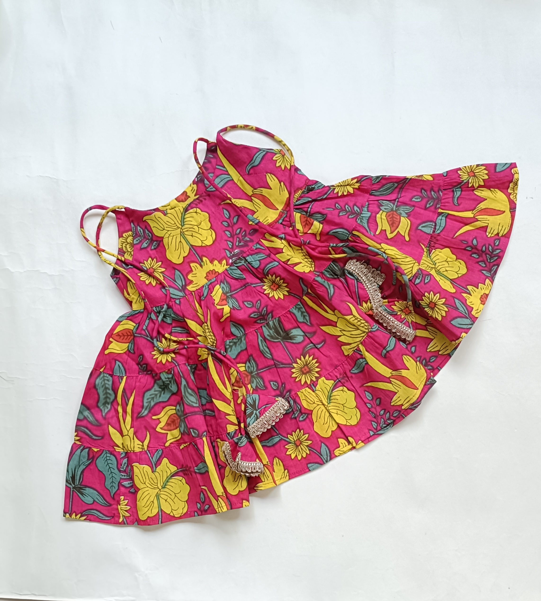 Dhoti Set for Girls | Pink Flower