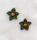 Khan Flower Hair Clip- Parrot Green