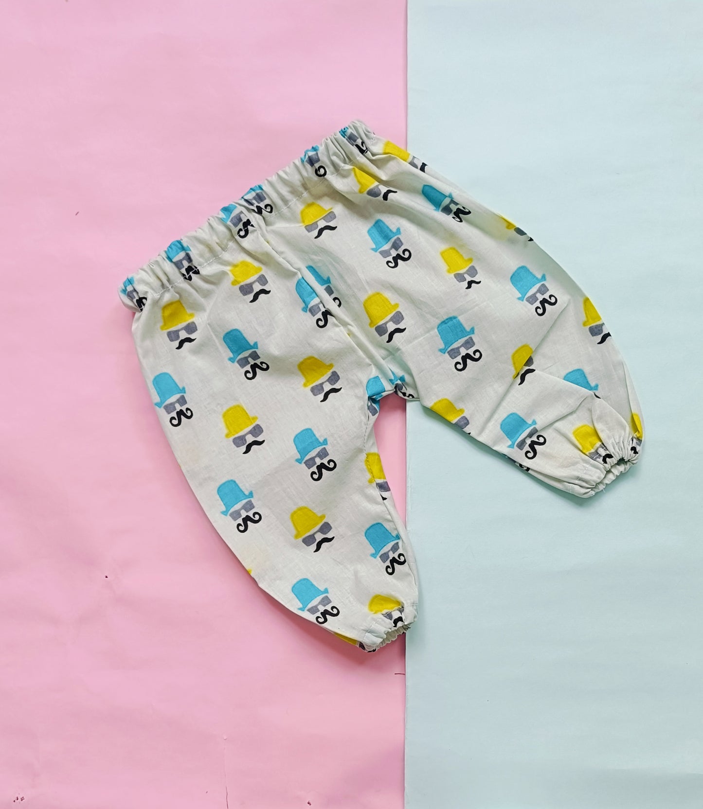 Cotton Night Suits for Babies | Blue & Yellow Hat