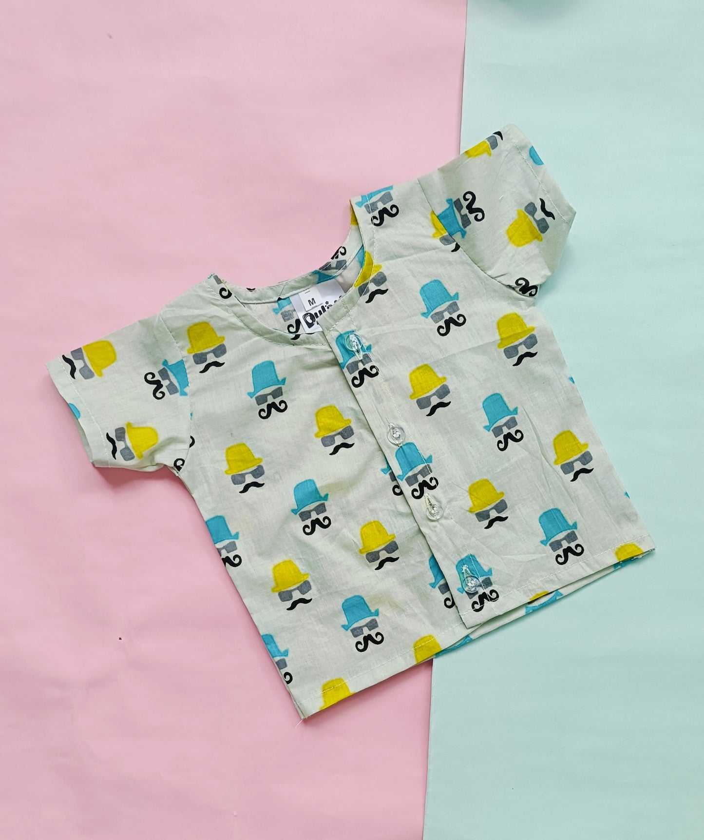 Cotton Night Suits for Babies | Blue & Yellow Hat