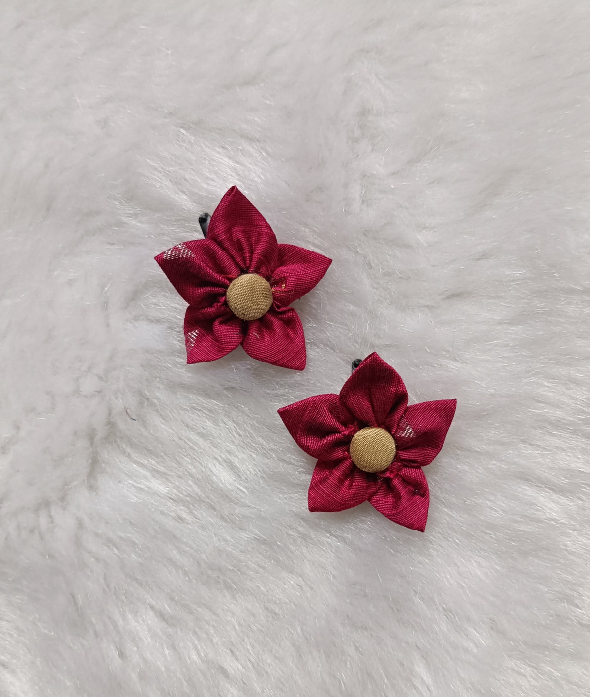 Zari Butti Flower Hair Clip - Pink
