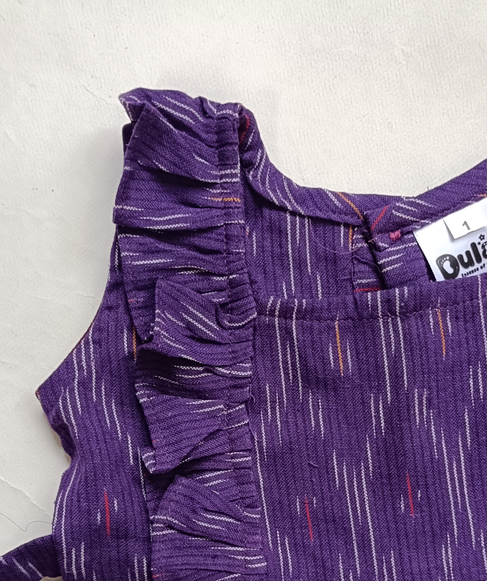 Handloom Ikkat Baby Girl Frock | Purple