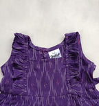 Handloom Ikkat Baby Girl Frock | Purple