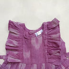 Handloom Ikkat Baby Girl Frock | Lavender
