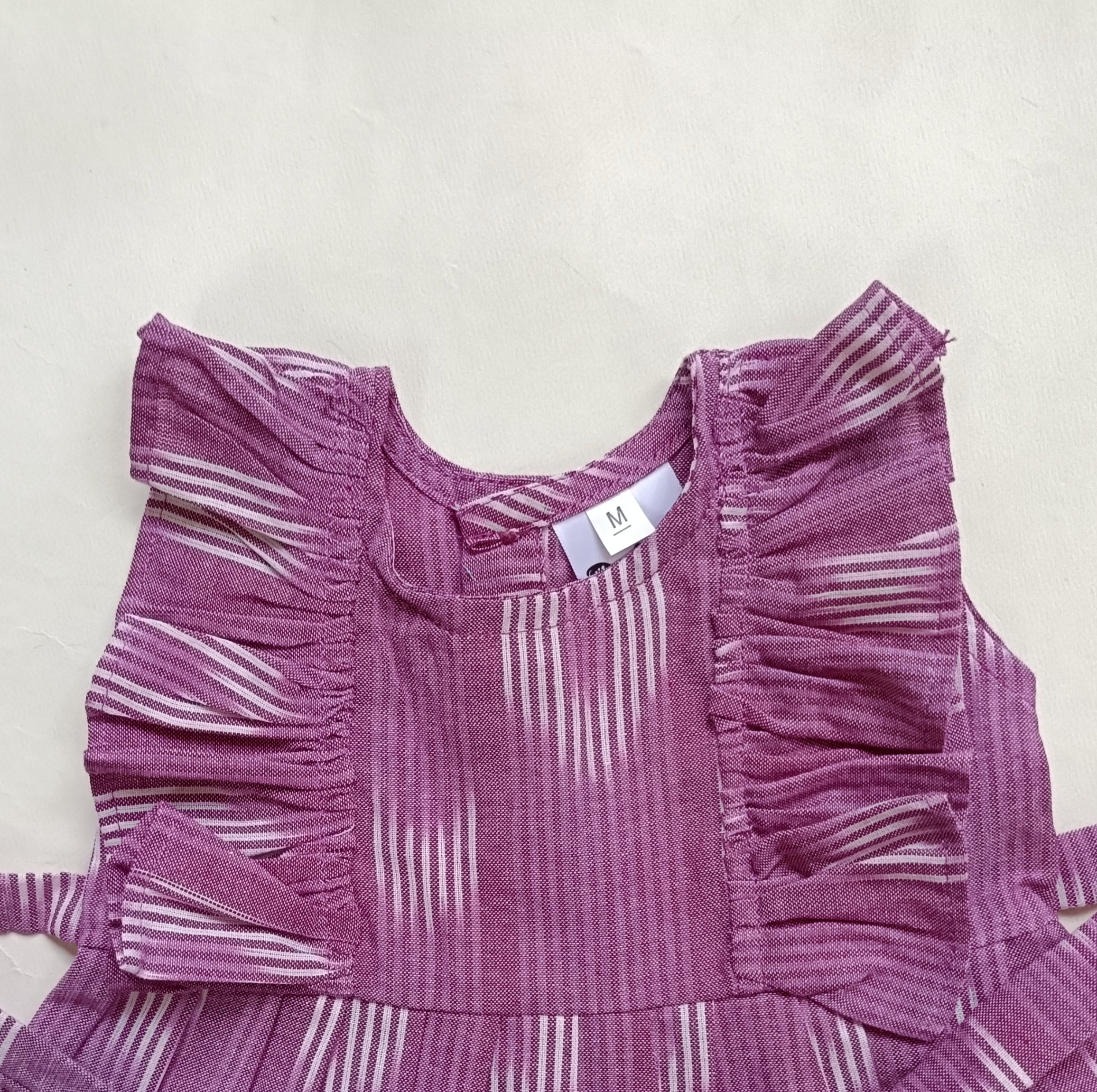 Handloom Ikkat Baby Girl Frock | Lavender