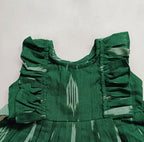 Handloom Ikkat Baby Girl Frock | Green