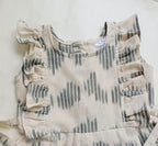 Handloom Ikkat Baby Girl Frock | Off White