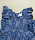 Handloom Ikkat Baby Girl Frock | Sky Blue