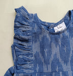 Handloom Ikkat Baby Girl Frock | Sky Blue
