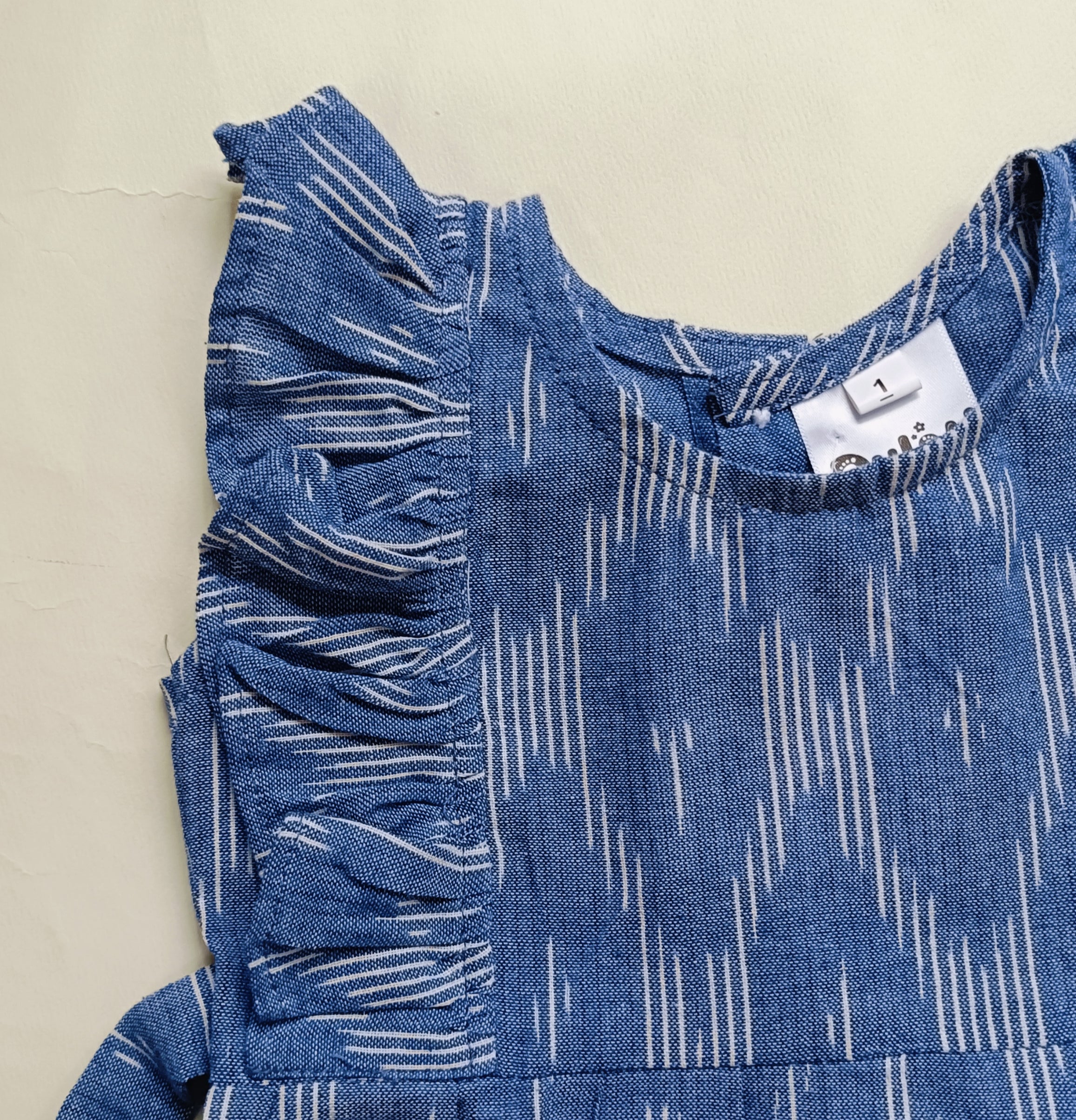 Handloom Ikkat Baby Girl Frock | Sky Blue