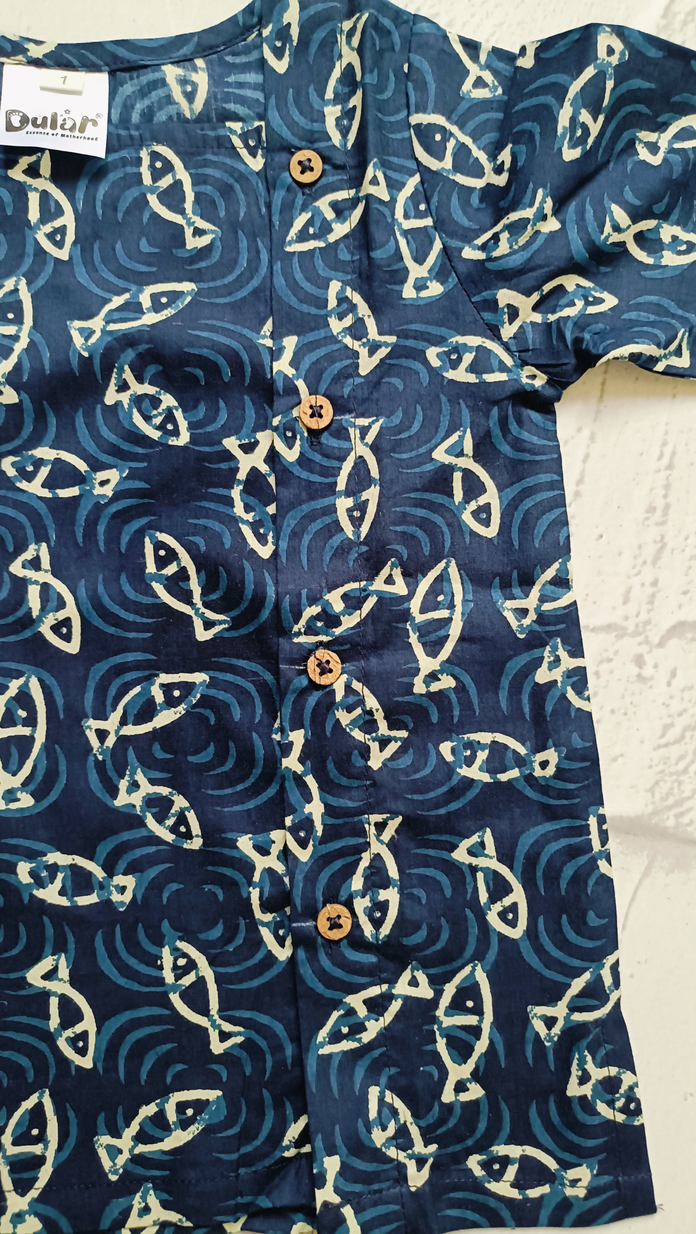 Cotton Short Kurta for Boys | Indigo Fish