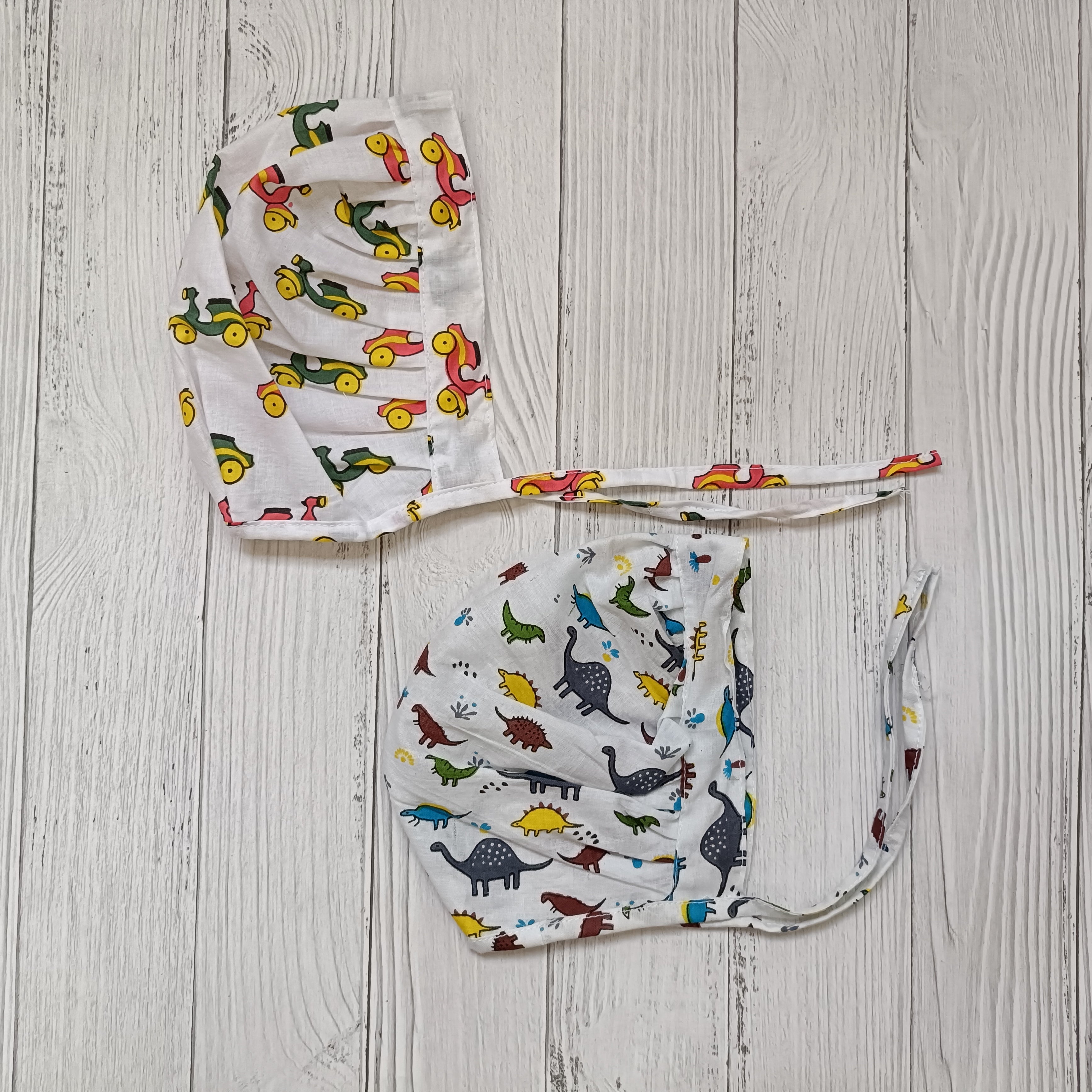 Cotton Bonnet Cap | Scooter,Dino | Pack of 2