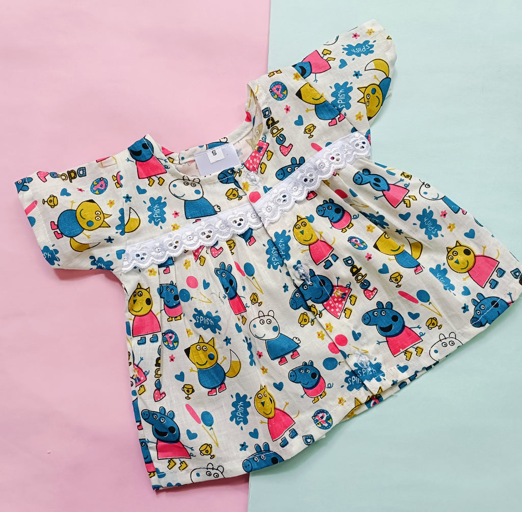 Baby Girl Jhabla | Flower, Peppa | Pack of 2