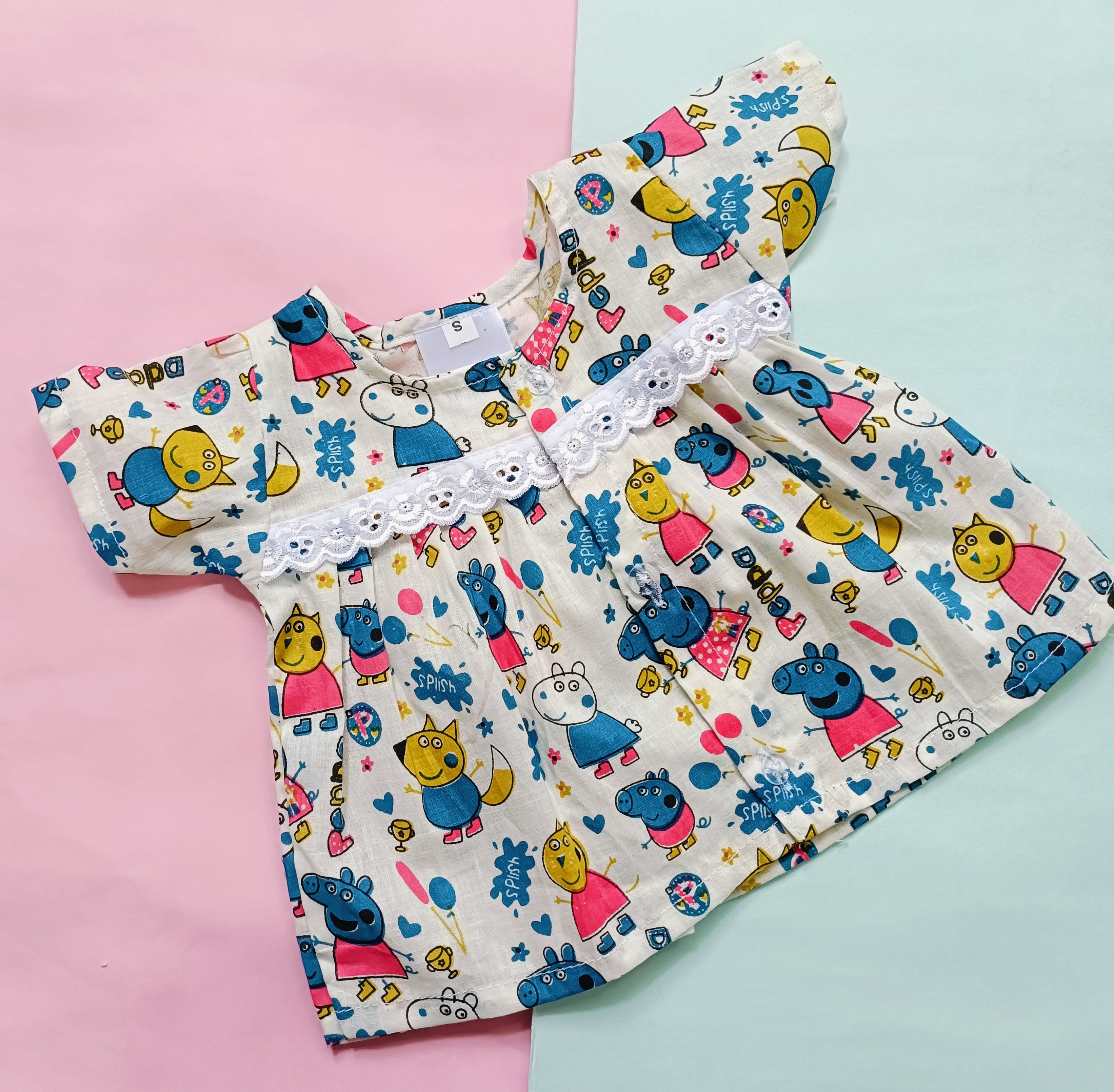 Baby Girl Jhabla | Flower, Peppa | Pack of 2