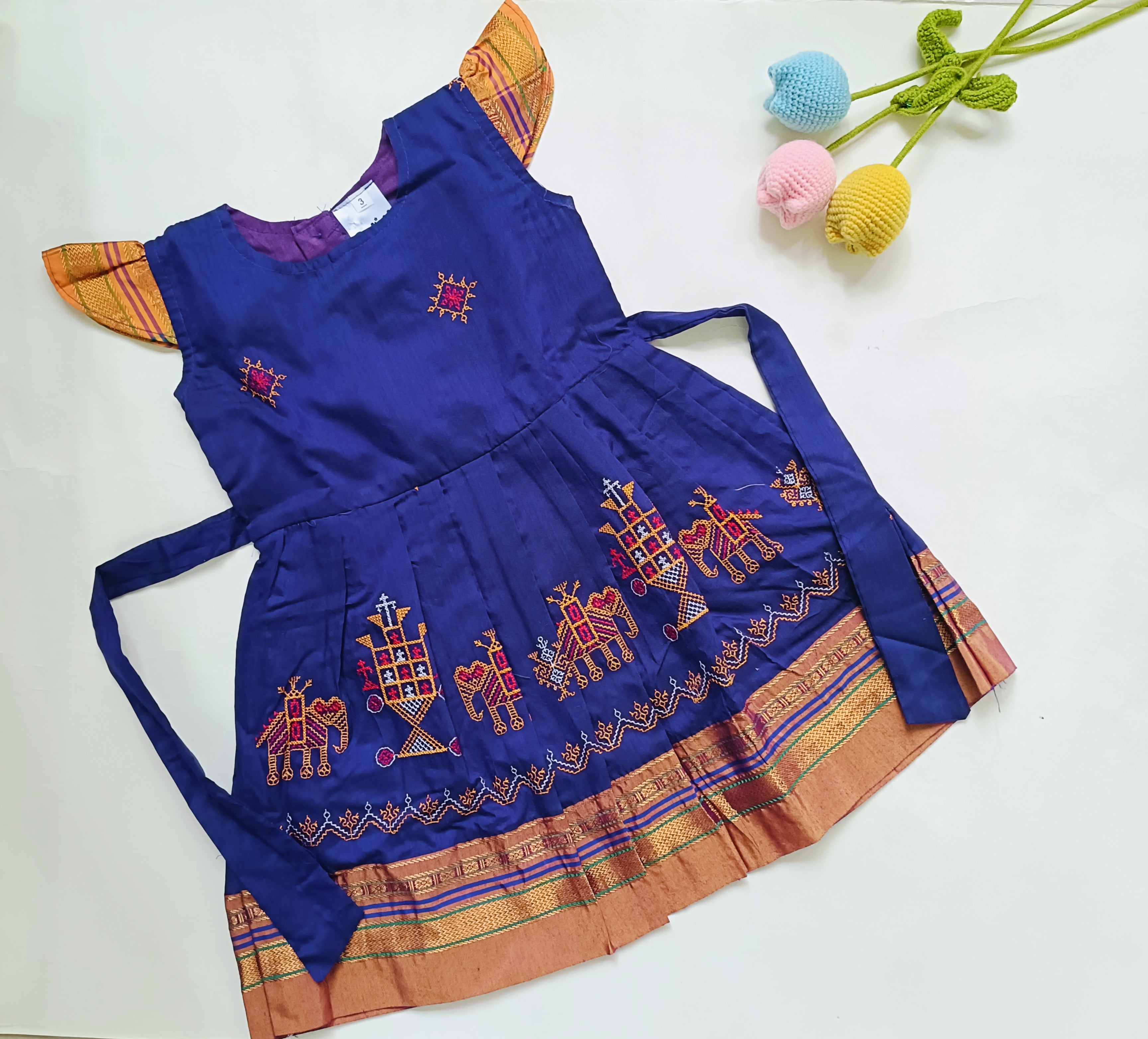 Ethnic dresses for baby girl | Kashida | Violet