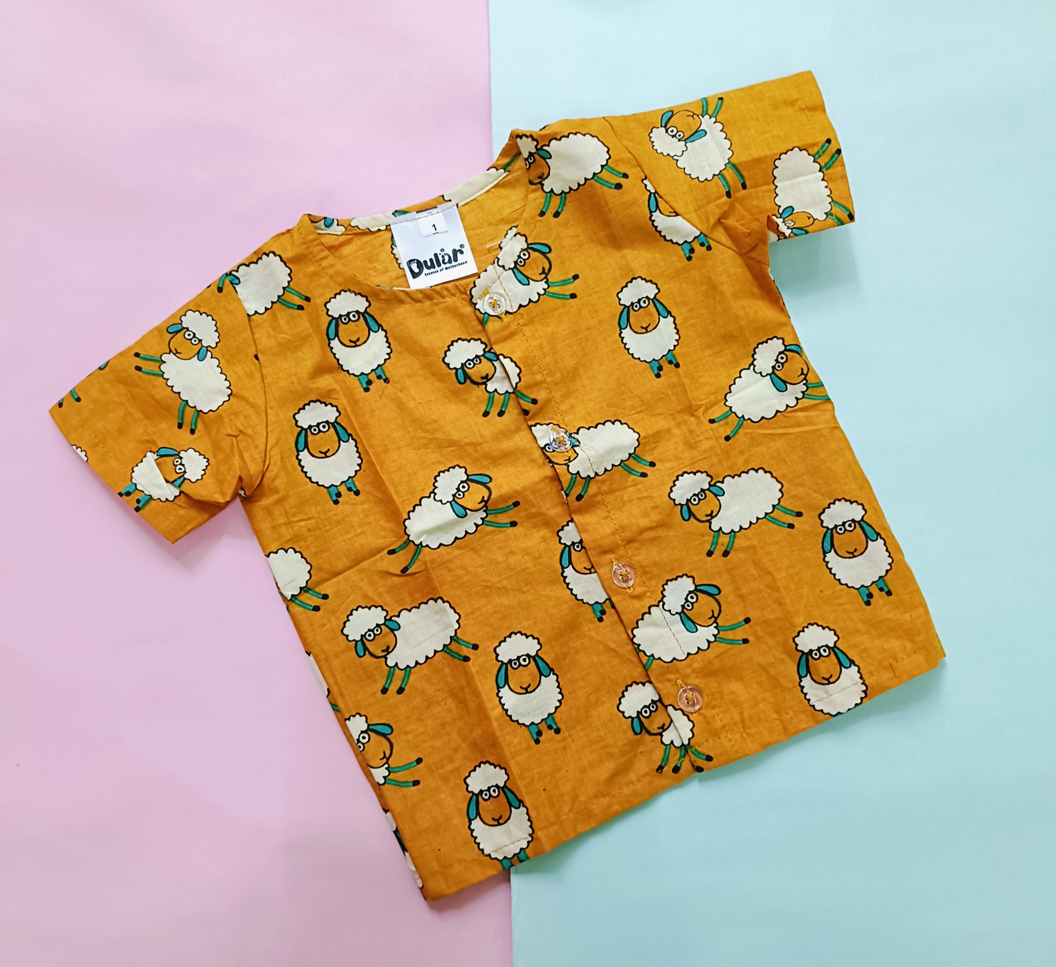 Cotton Front Open Jhabla | Giraffe,Floral, Orange Sheep | Pack of 3