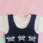 Baby Sweater | Woolen Romper | Black with Butterfly