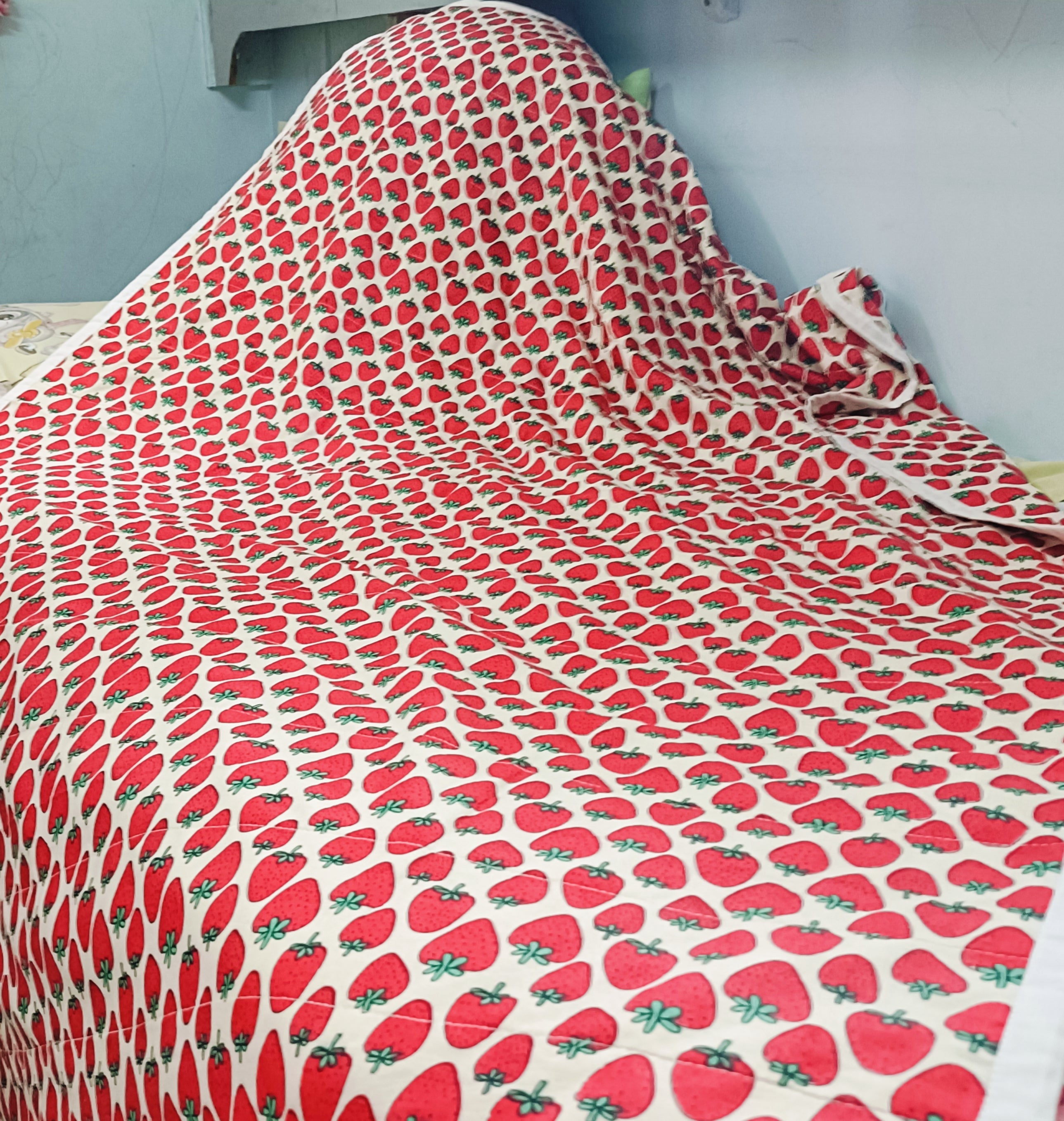 Jaipur Cotton Blanket | Red Strawberry
