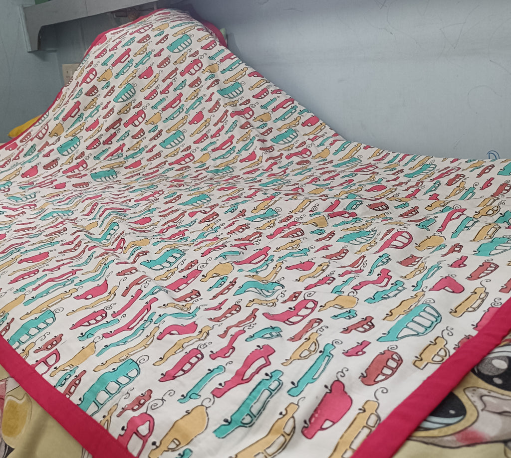 Jaipur Cotton Blanket |Pink Car