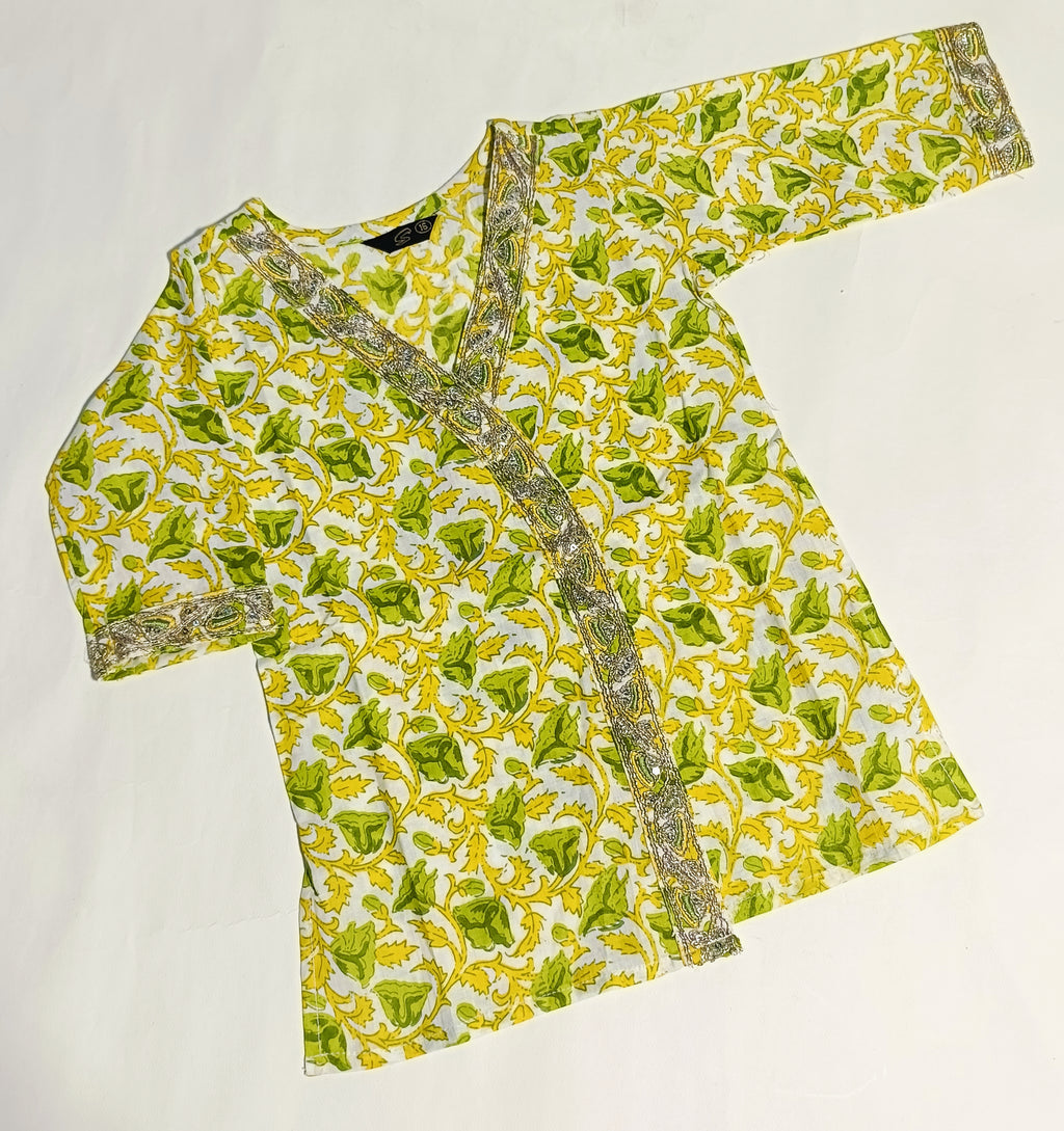 Kurta Set for Girls | Pista Floral With dupatta