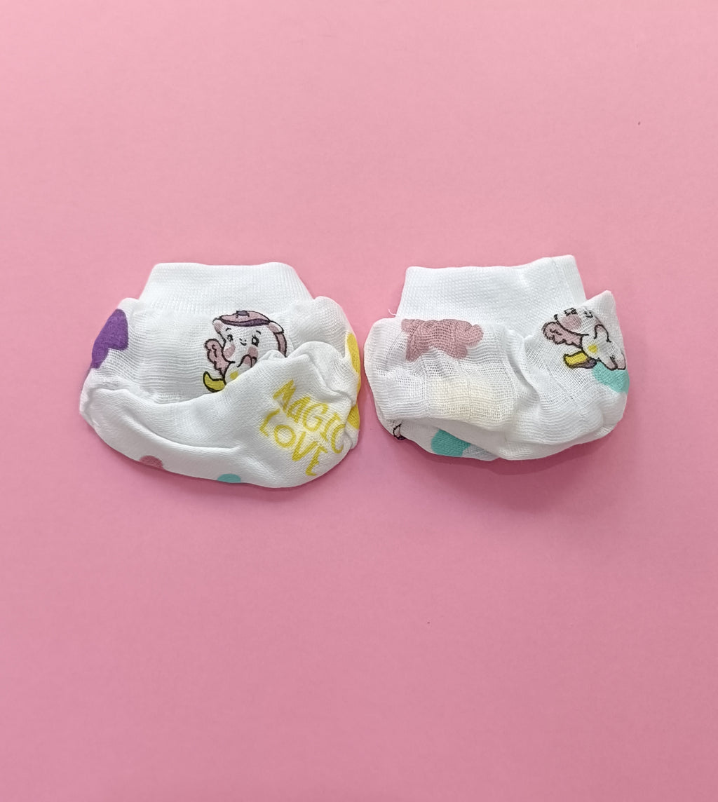 Muslin Cap,Mittens,Socks Set | Unicorn
