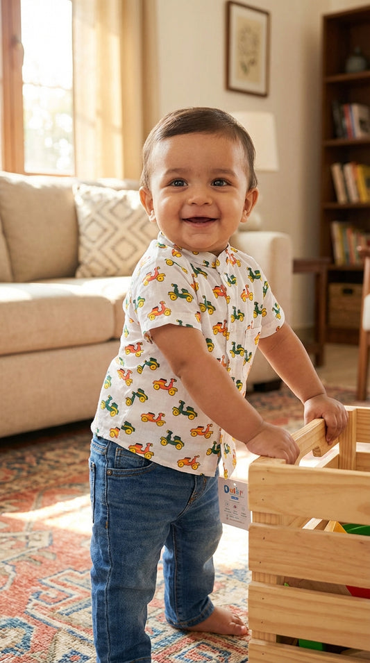 Cotton Shirt | Pink Scooter