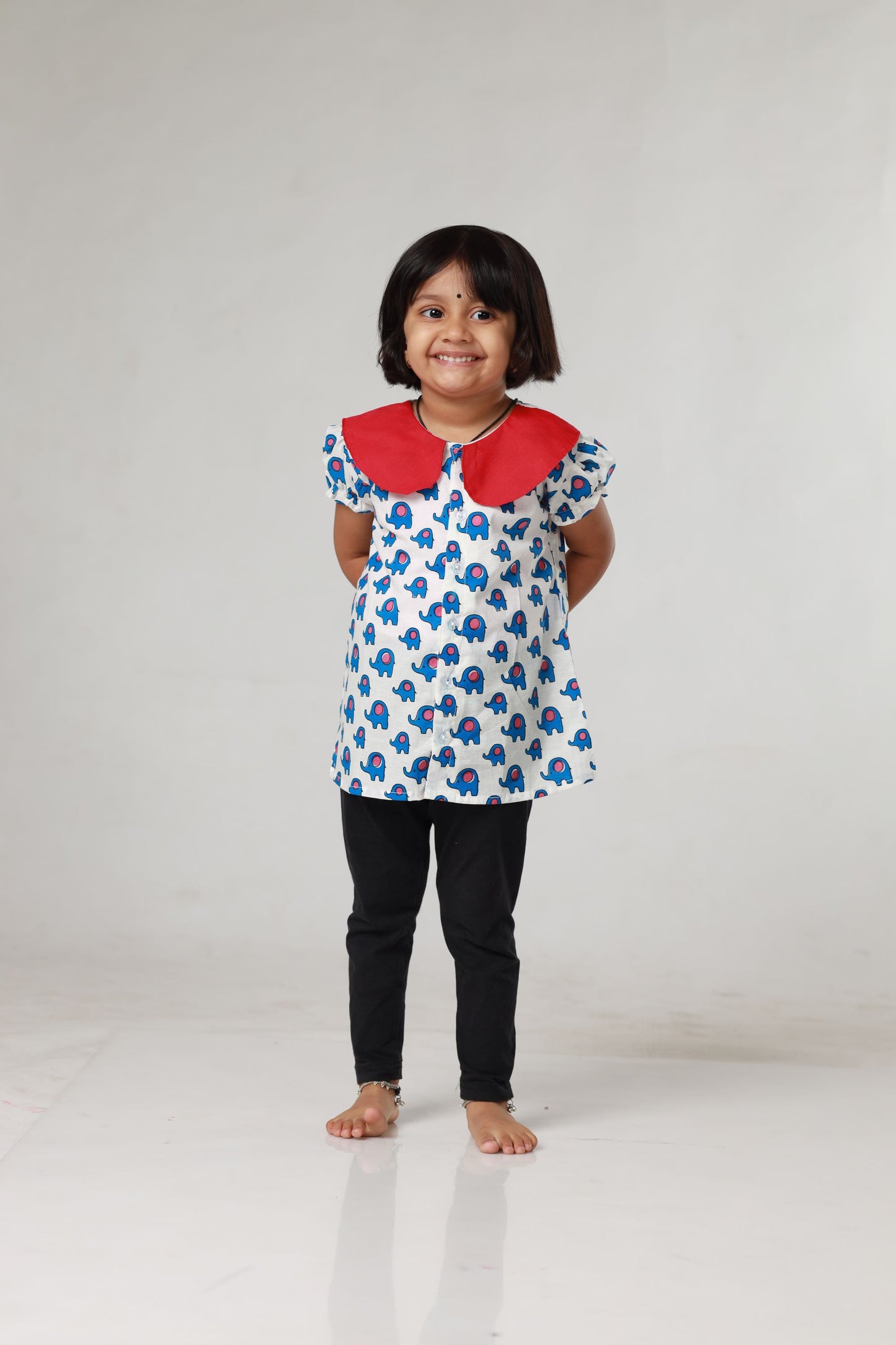 Jaipur Cotton Sibling Set - Pink & Blue elephant