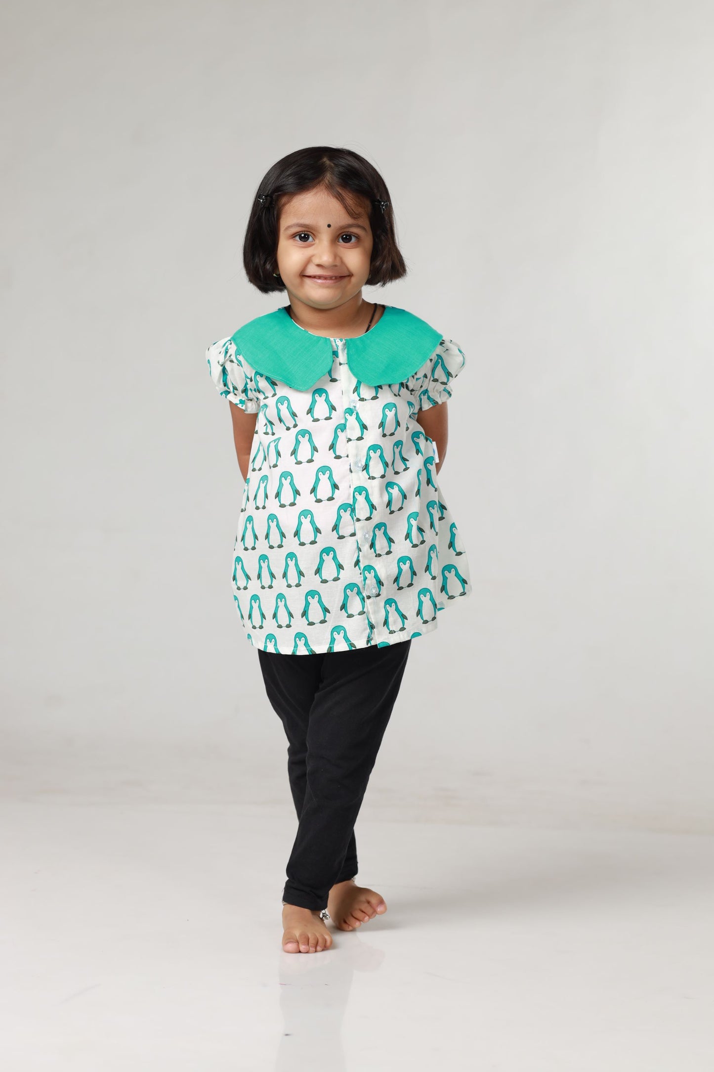 Jaipur Cotton Sibling Set - Blue Penguin