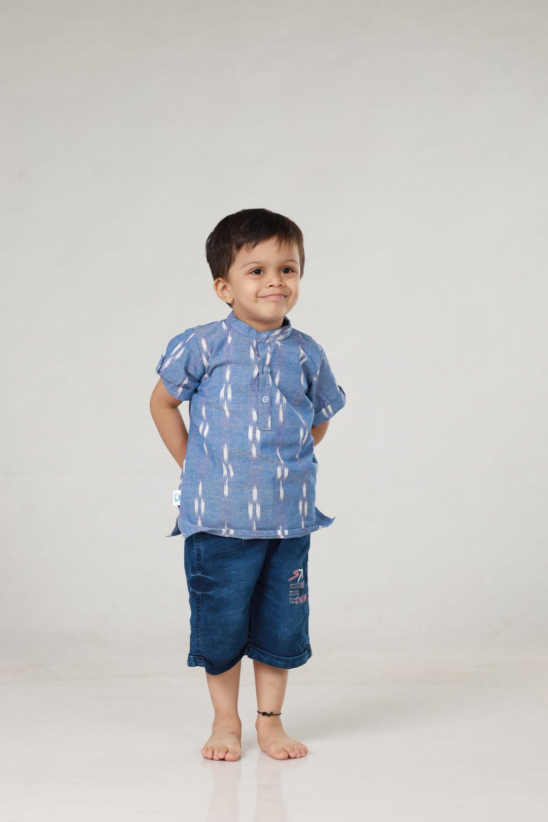 Ikkat Cotton Sibling Set -Blue