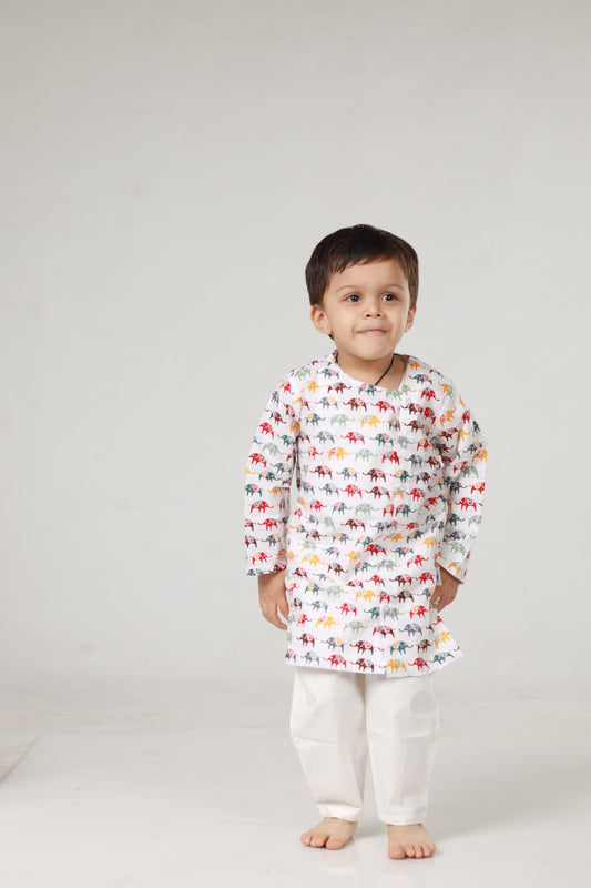 Short Kurta - Multi Elephant