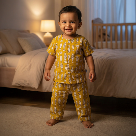Cotton Night Suits for Kids |  Mustard Fish