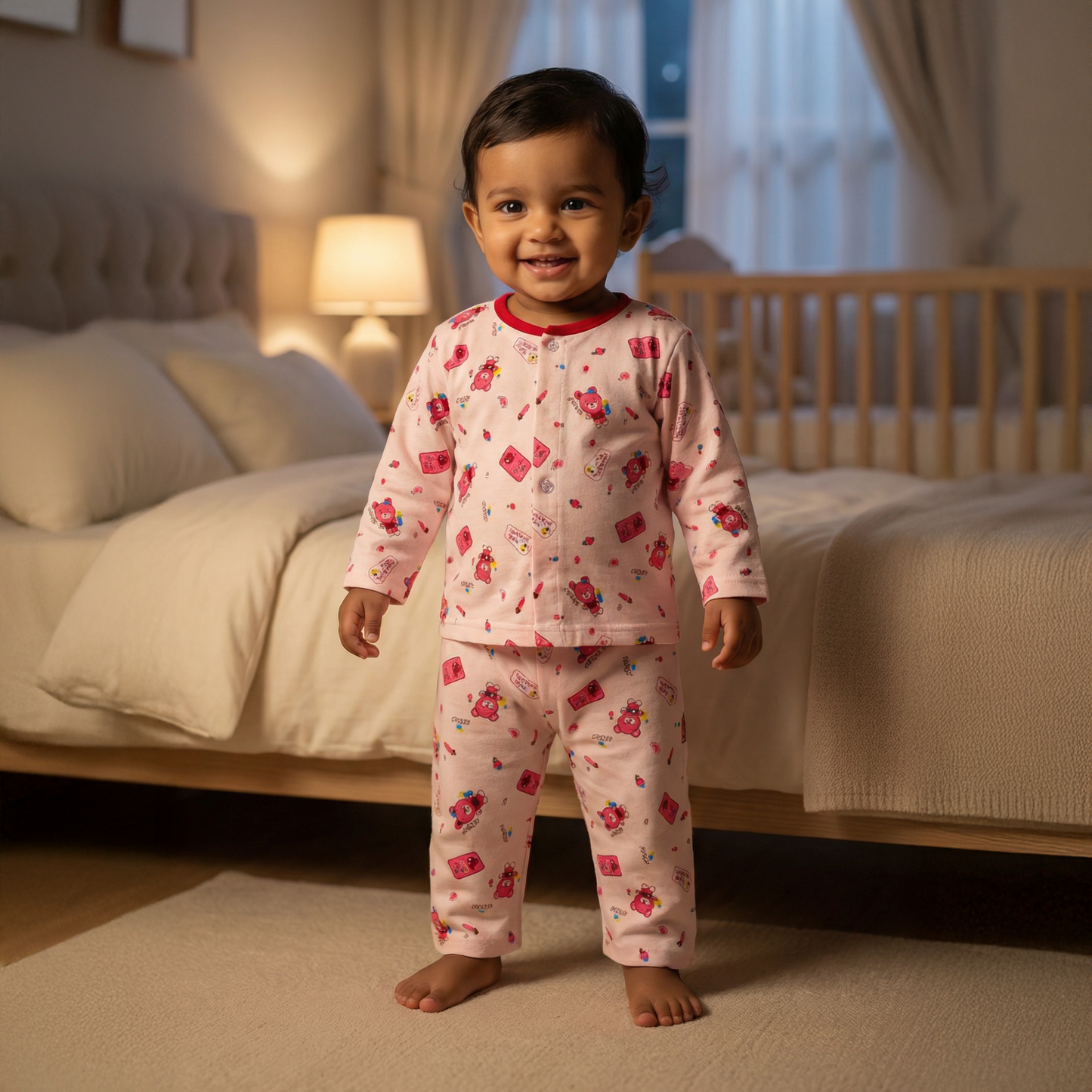 Cotswool Night Suits for Babies | Pink | Rabbit
