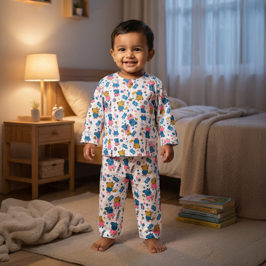 Cotton Night Suits for Kids |  Blue Peppa