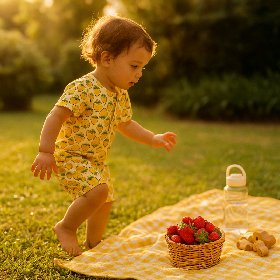 co ord set for kids | Yellow | Strawberry