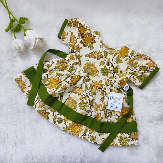 Cotton Frock - Olive Floral