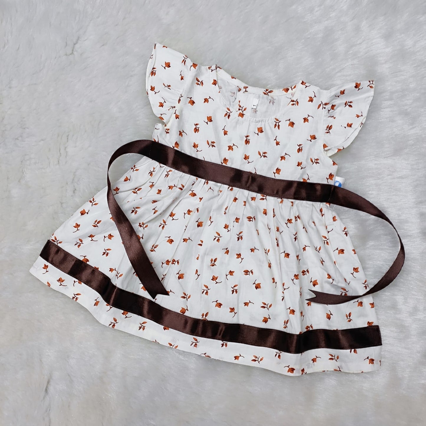 Cotton Frock - Brown Leaf