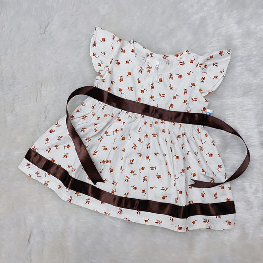 Cotton Frock - Brown Leaf