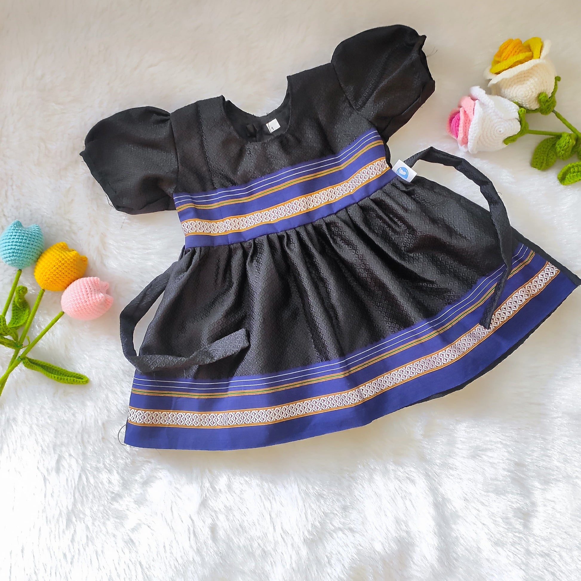 Ethnic dresses for baby girl Black with Blue - Main Image