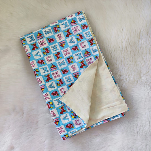 Cotton Dupte - Blue Alphabet