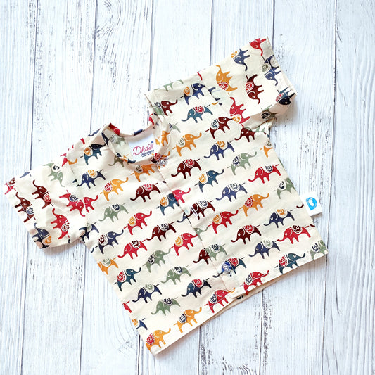 Front Button Jhabla - Multi elephant