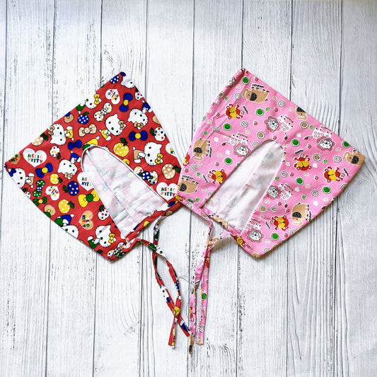 Cotton Rabbit cap Pink Monkey & Red kitty  (Pack Of 2)