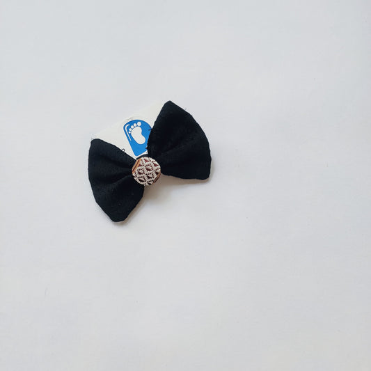 Khan Bow Hair Clip - Black