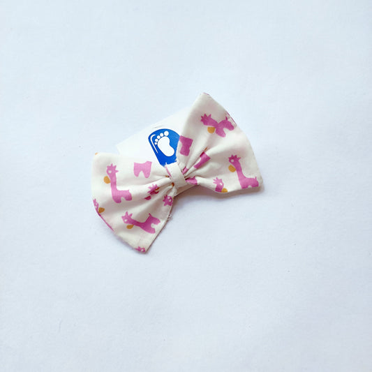 Bow Hair Clip - Pink Giraffe bow