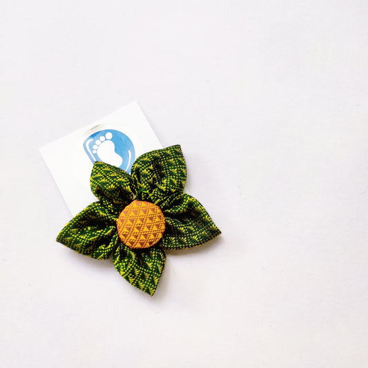 Khan Flower Hair Clip- Olive