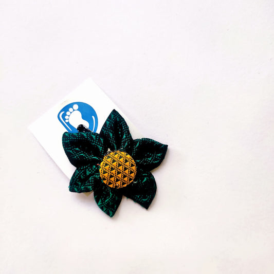 Khan Flower Hair Clip- Green