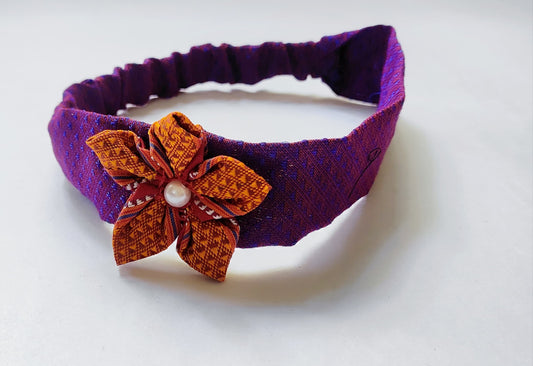 Khan Hair Band - Purple with pearl