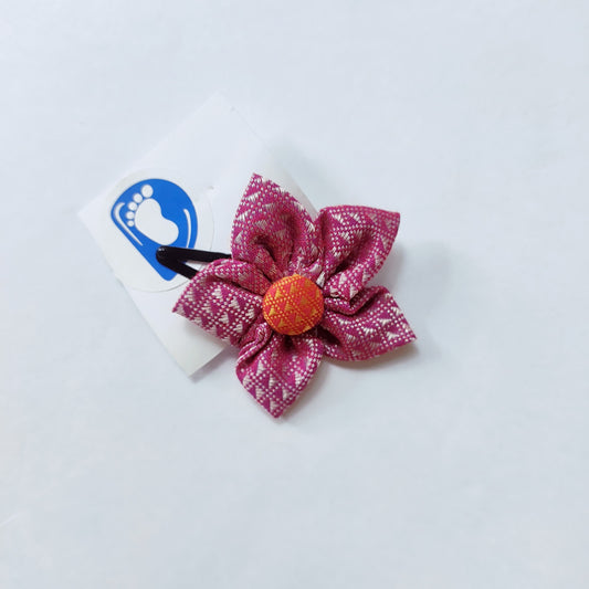 Khan Flower Hair Clip- Baby Pink
