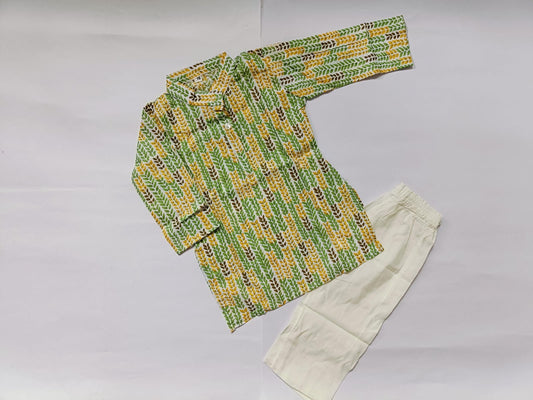 Long Kurta - Yellow Leaf