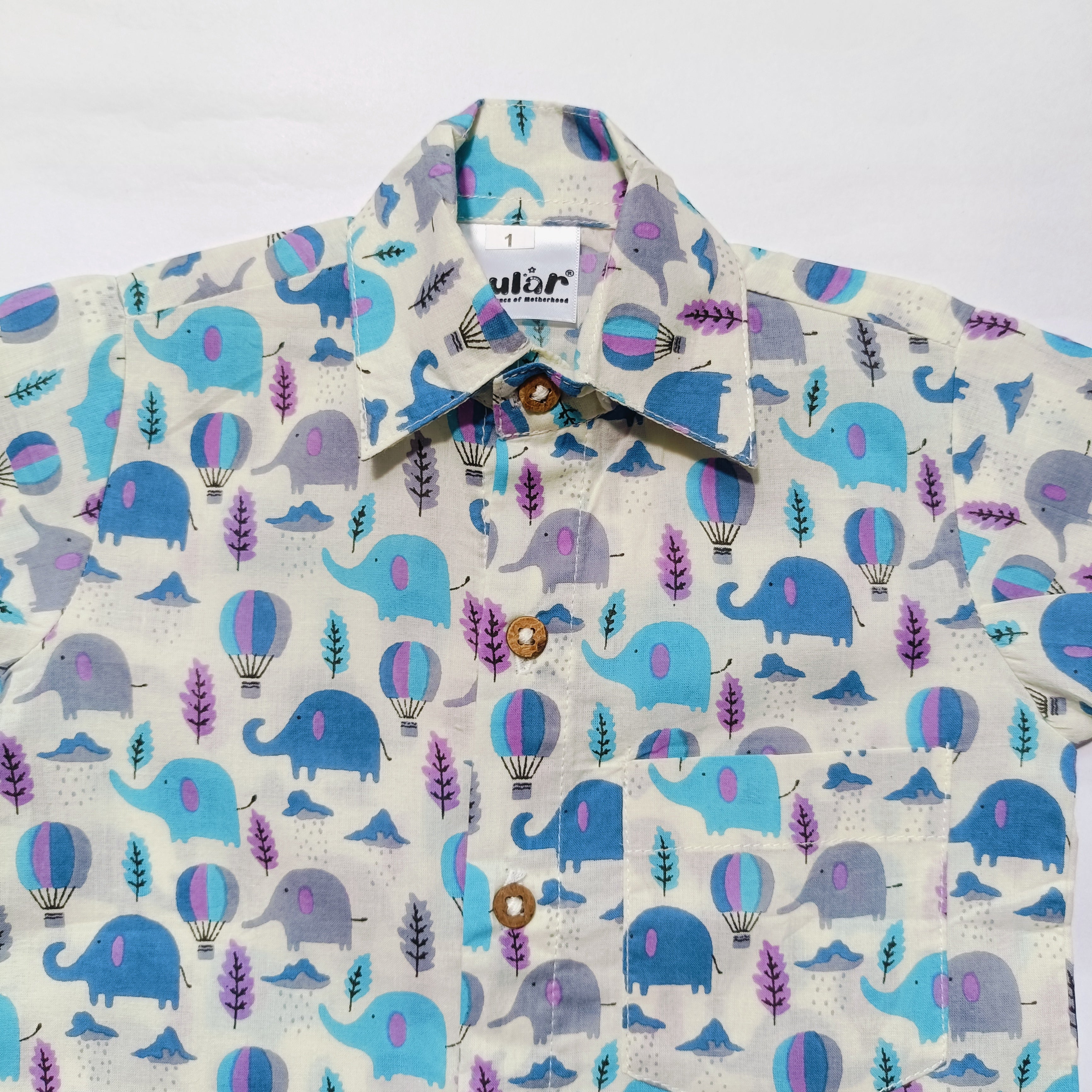 Cotton Shirt | Blue Elephant