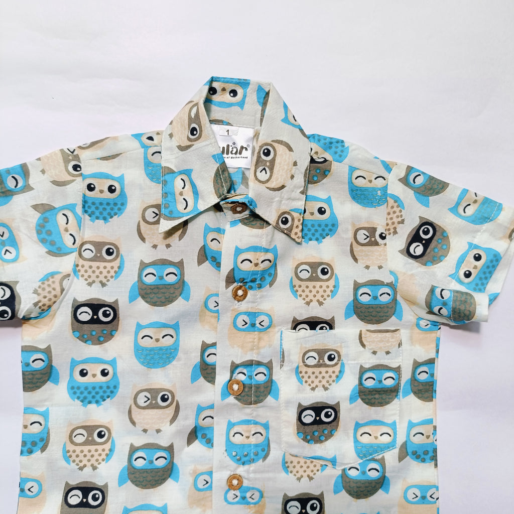 Cotton Shirt | Blue Owl